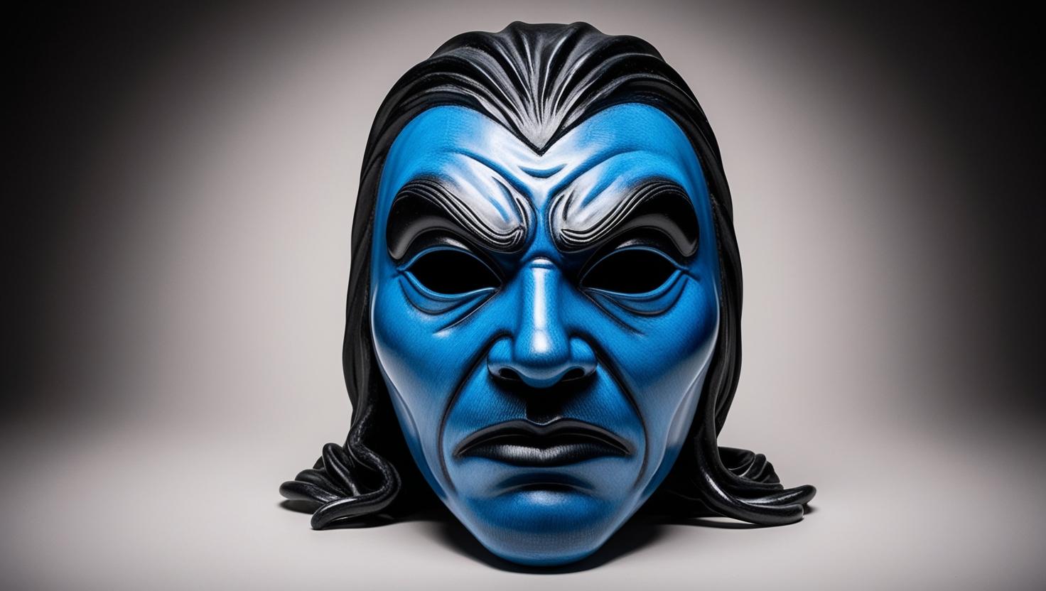 theater maske blau schwarz traurig