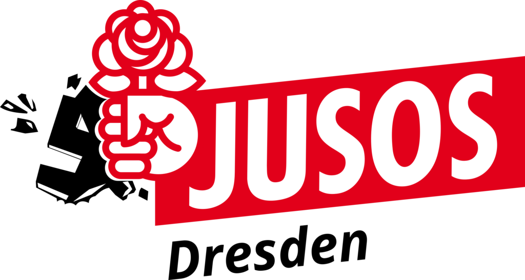 jusos dresden logo rot schwarz